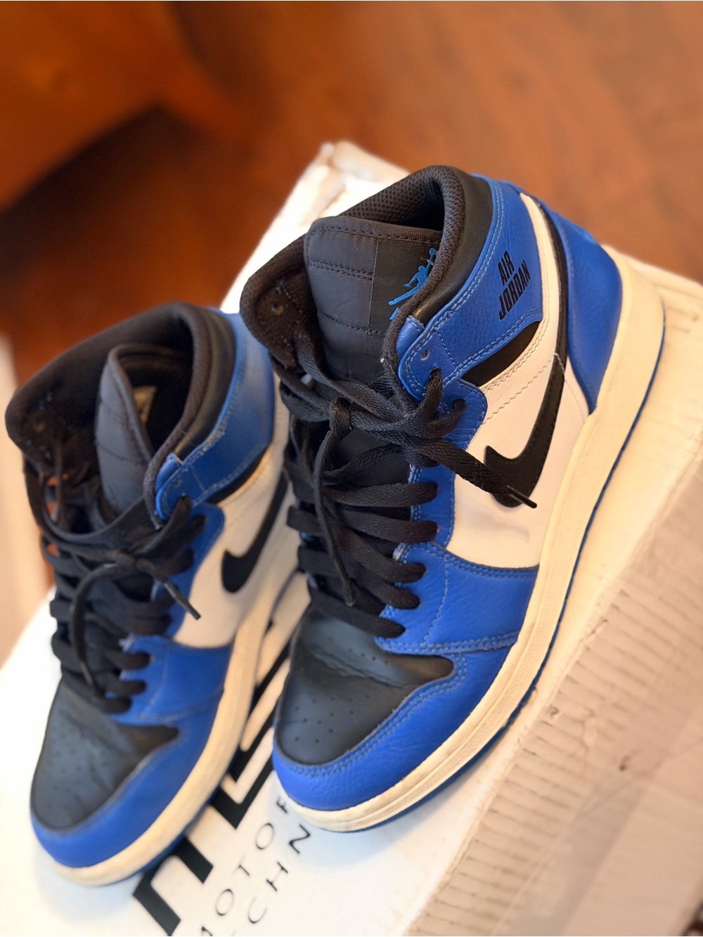 Jordan Men’s High-Top Sneakers in Blue/Black/White
